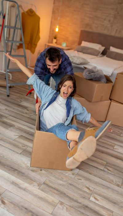Couple moving in their new home Couple moving in their new home